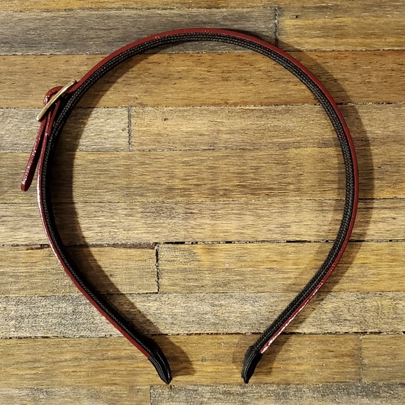 Purple Faux Leather Hair Band with Buckle Detail - Picture 3 of 5